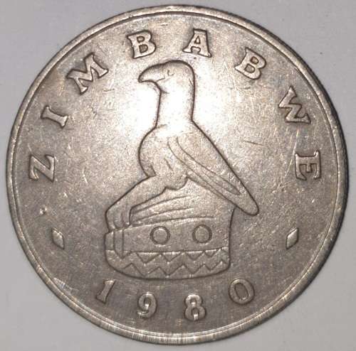 1980 - 1 DOLLAR - $1 COIN - ZIMBABWE - (Copper-Nickel)
